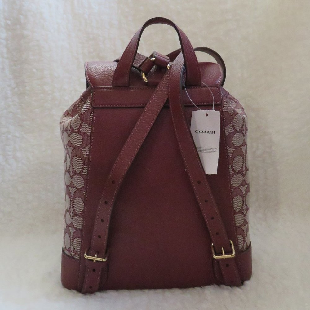 Coach Signature Dempsey Backpack (Wine) - Picture 2 of 6
